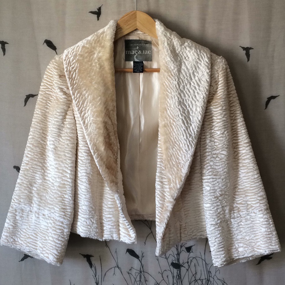 Mac+Jac Faux Fur Cropped Glam Jacket